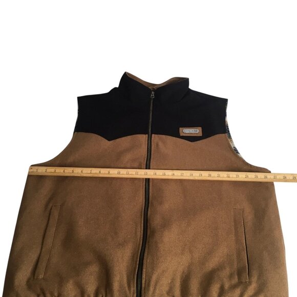 Cinch  Concealed Carry Vest Mens XXL Brown Black Wool Blend Western Aztec Lined - Picture 12 of 16